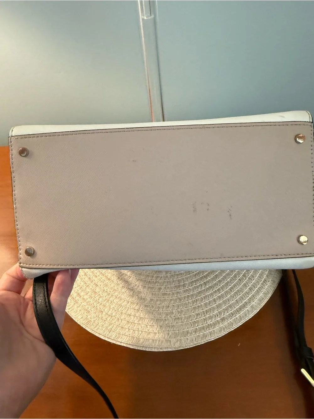 Kate Spade  White, Black and Blush Colorblock Satchel